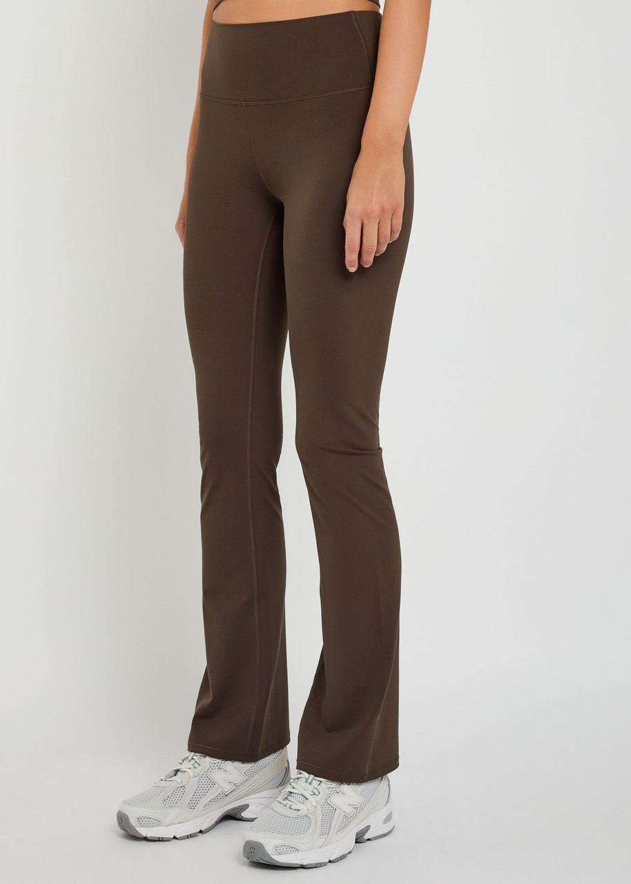 Vuori All The Feels Flared Stretch-jersey Leggings In Brown