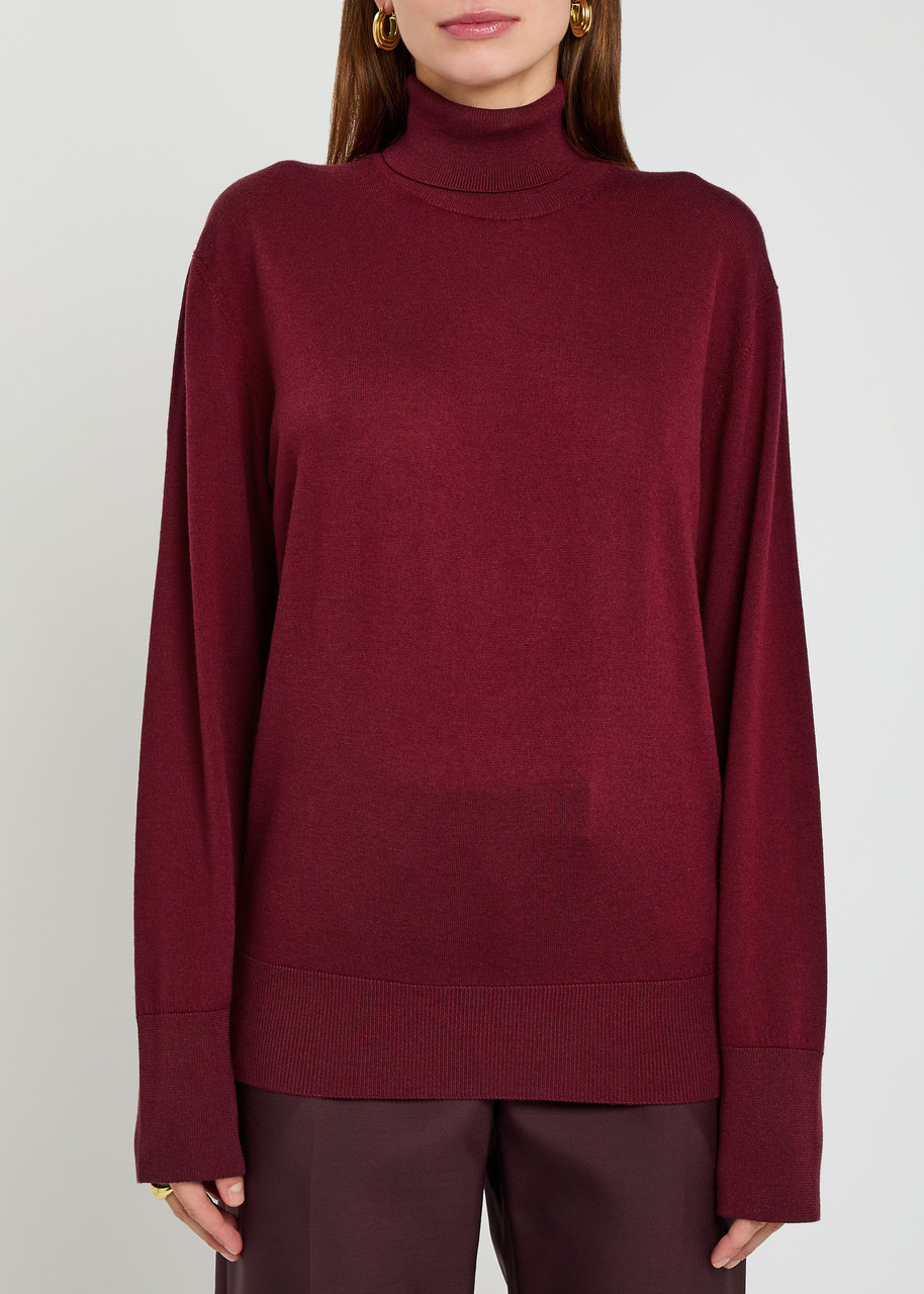 Armarium Edna Wool-blend Top In Burgundy