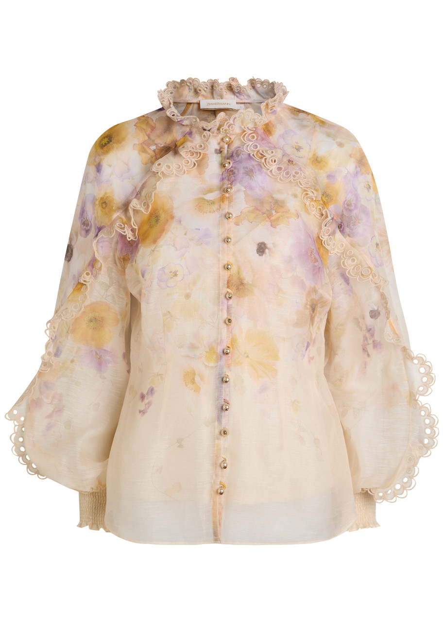 Zimmermann Memento Ruffled Floral-print Blouse In Multi