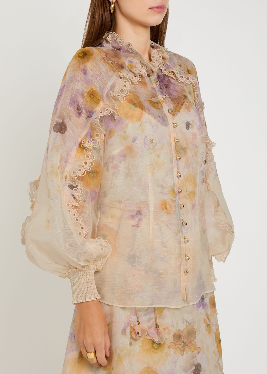 Zimmermann Memento Ruffled Floral-print Blouse In Multi