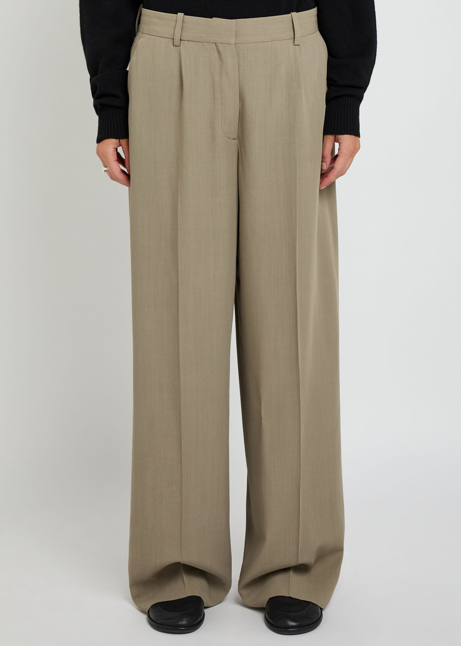 Totême Toteme Wide-leg Trousers In Gray