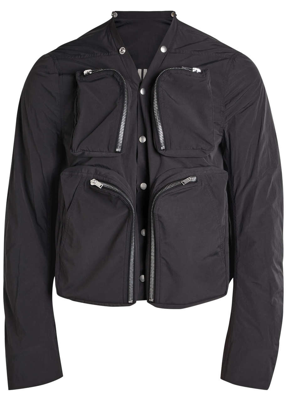 Rick Owens Mens Black Patch-pocket Cargo Shell Jacket In Black