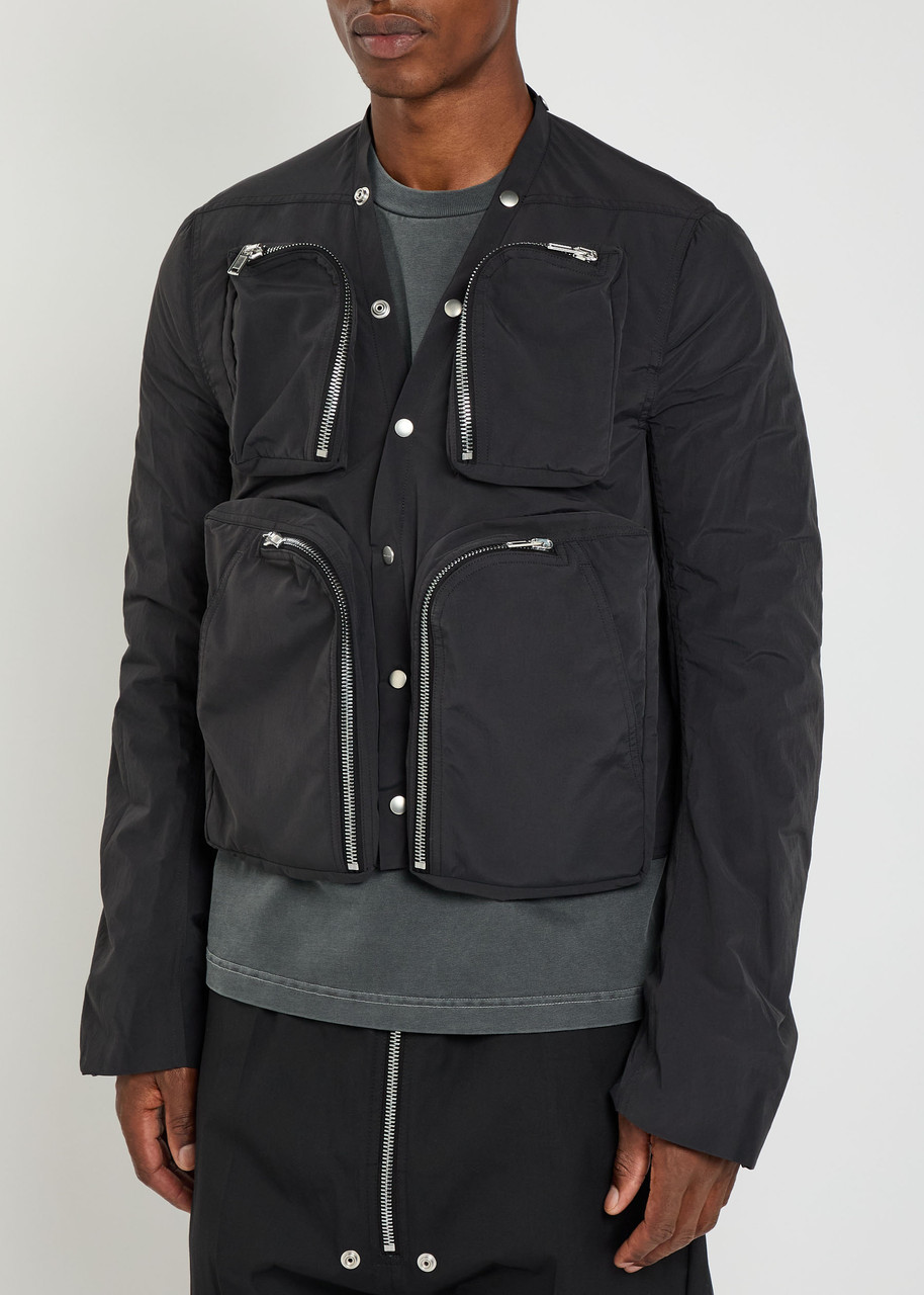 Rick Owens Mens Black Patch-pocket Cargo Shell Jacket In Black