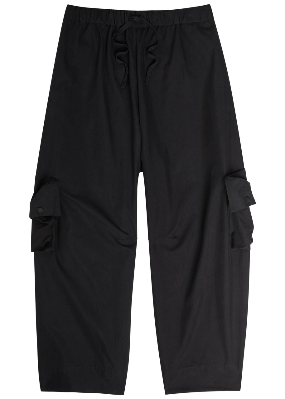 Simone Rocha Multi Pocket Cargo Puddle Drawstring Pants In Black