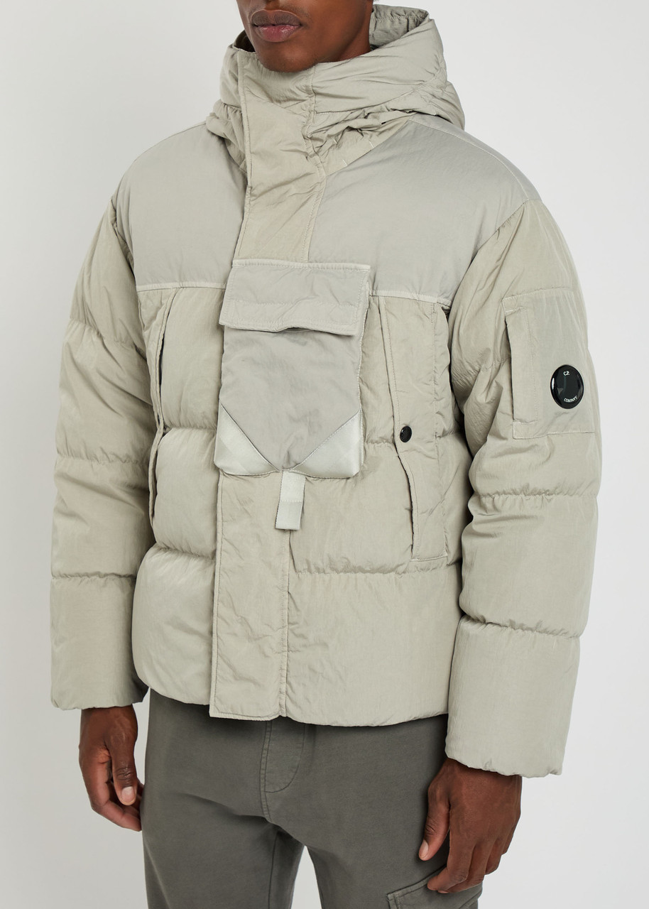 C.p. Company Eco Chrome E-mixed Quilted Jacket In Animal Print