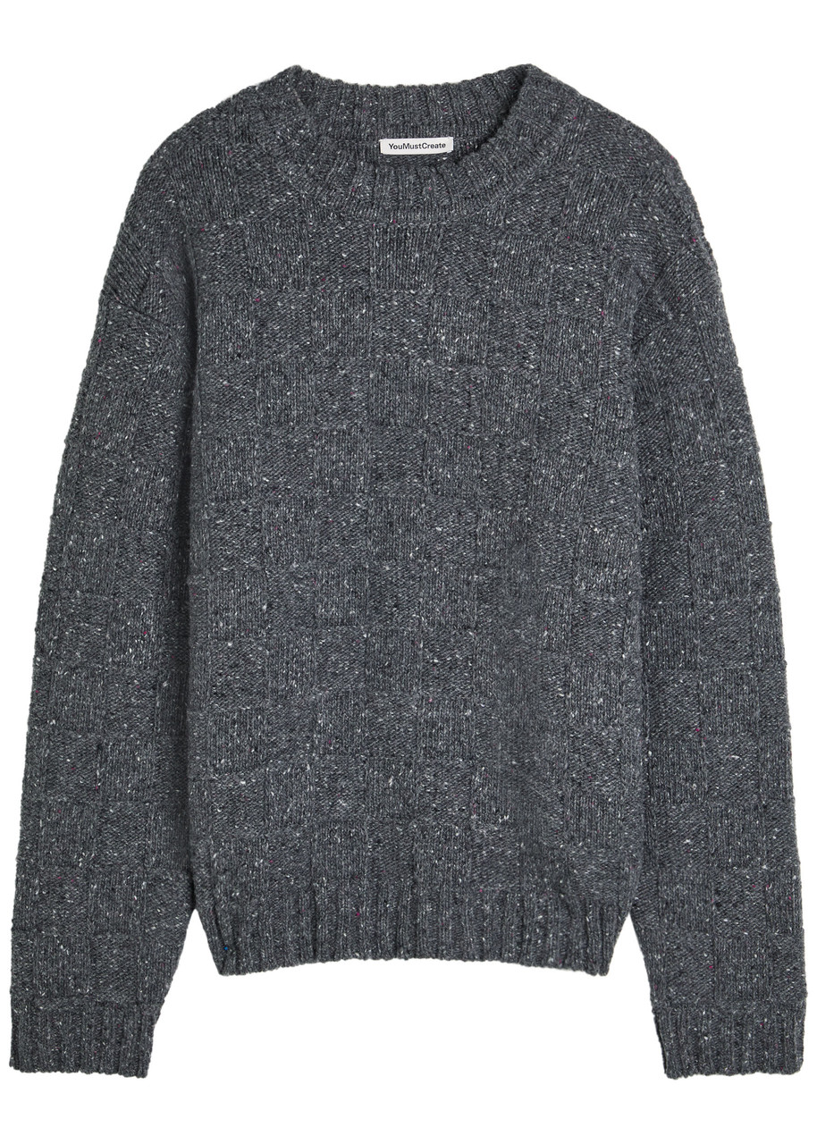 Ymc You Must Create Ymc Undertones Wool-blend Jumper In Gray