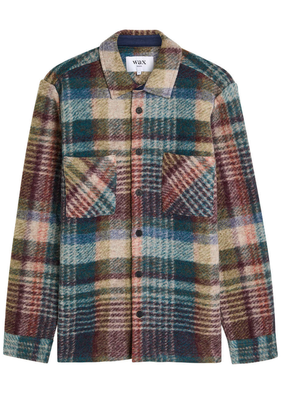 Wax London Whiting Checked Wool-blend Overshirt In Multi