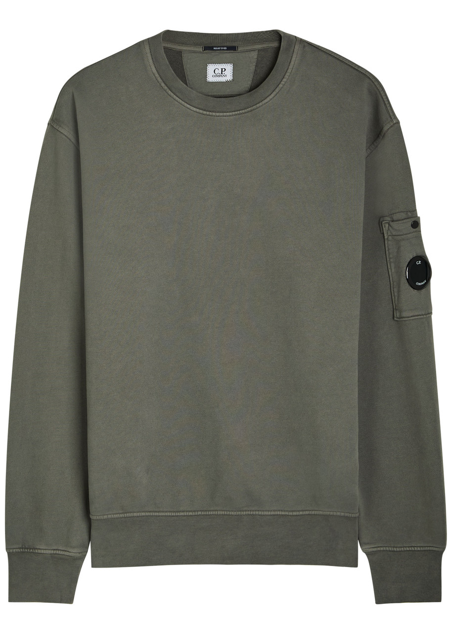 C.p. Company Fleece Lens Sweatshirt In Gray