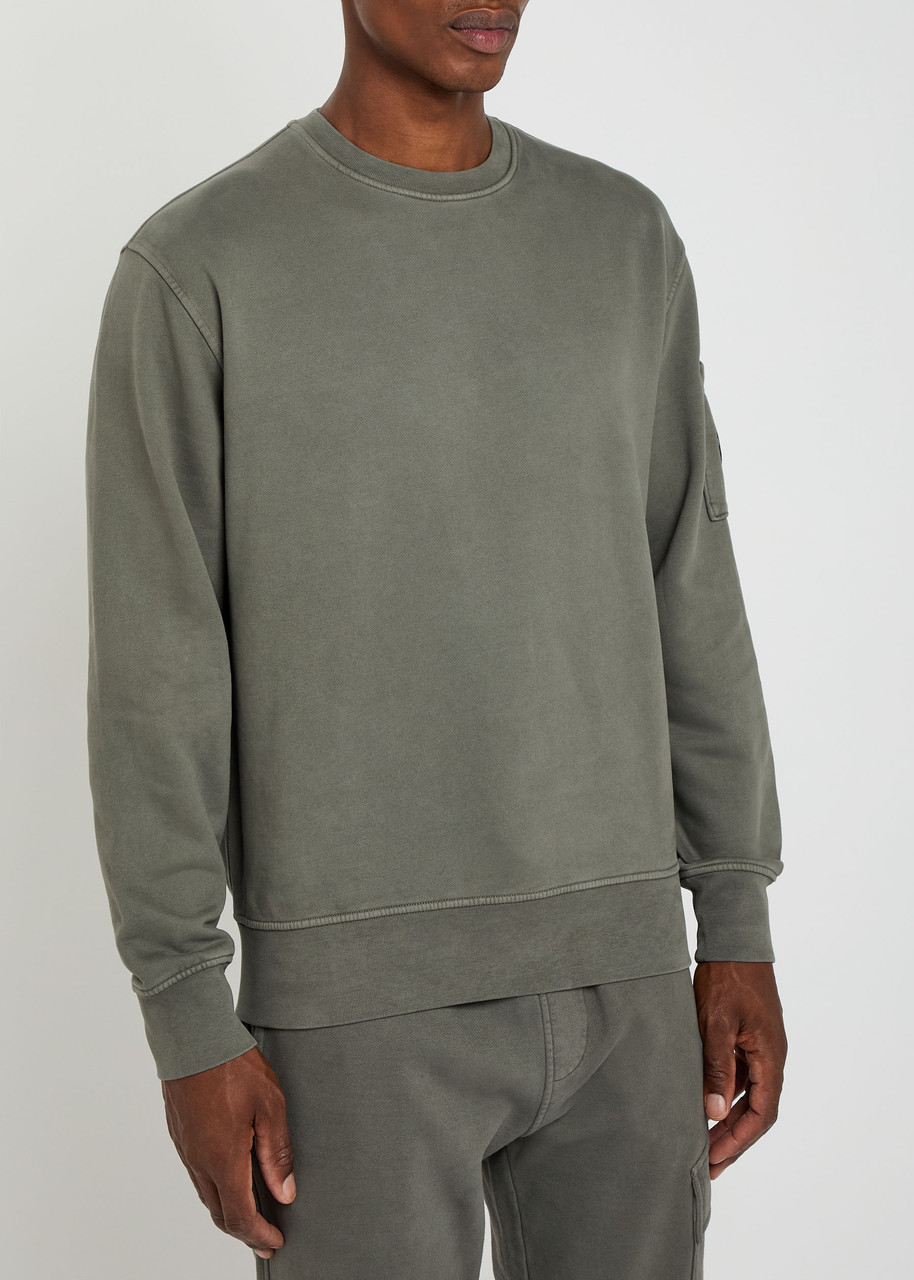 C.p. Company Fleece Lens Sweatshirt In Gray