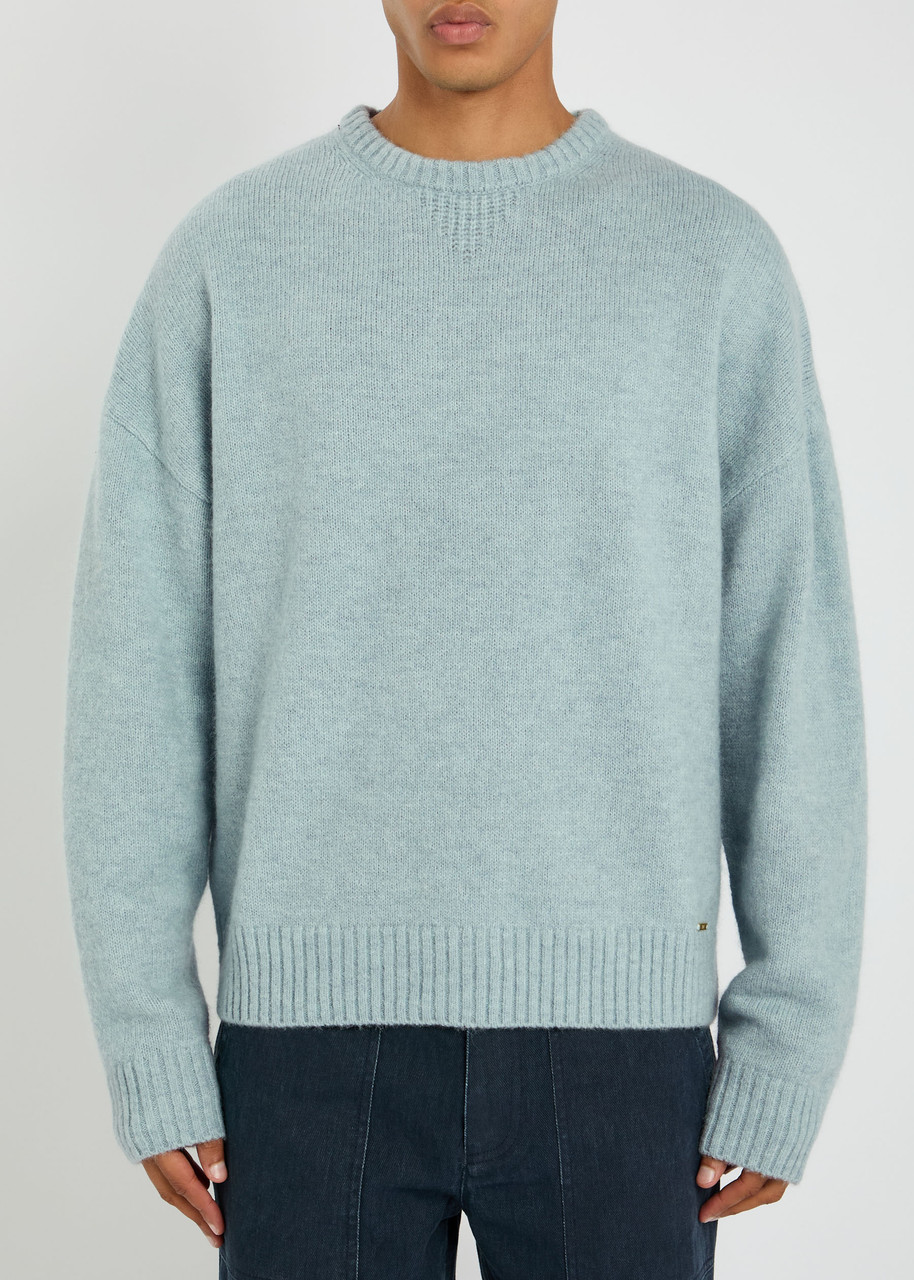  Che Brushed Knit Jumper - Light Blue - M 