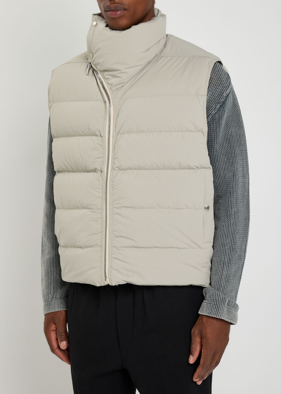 Rick Owens Flight Quilted Gilet In Gray