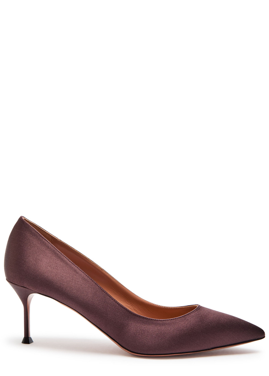 Aquazzura Purist 65 Satin Pumps - Brown
