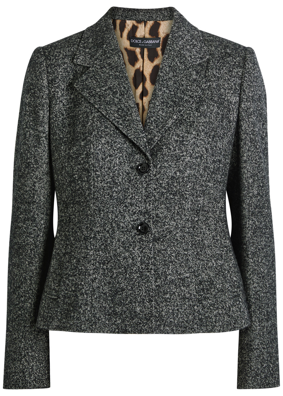 Dolce & Gabbana Wool-blend Blazer In Gray