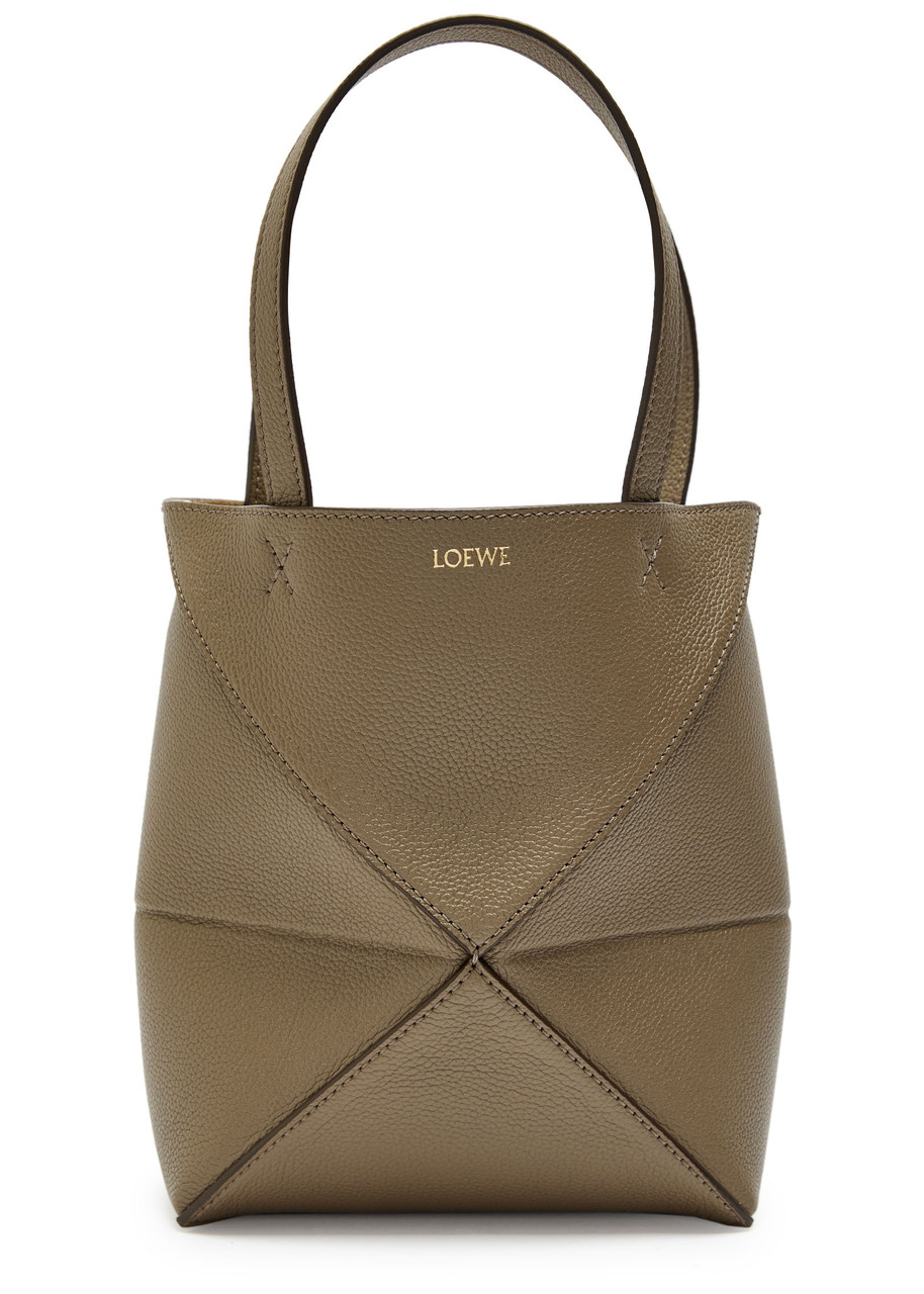 Loewe Puzzle Fold Mini Leather Tote bag - Taupe - One Size