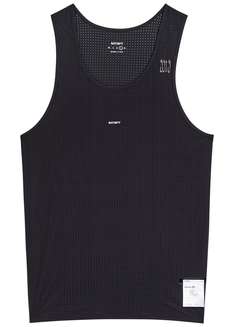 Satisfy Space-o Perforated Stretch-jersey Vest In Animal Print