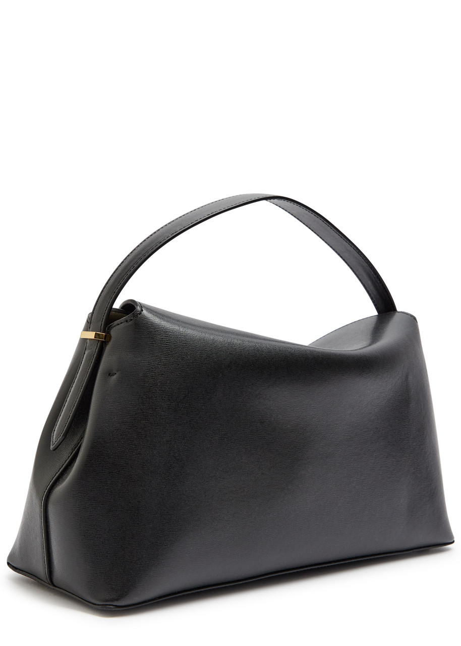 Totême Toteme T-lock Leather Top Handle Bag In Black