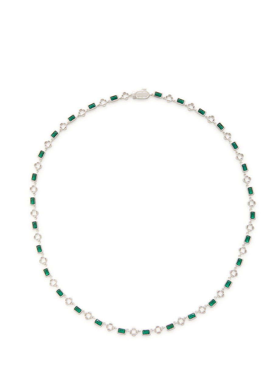 Craftd Clover Embellished Necklace In Silver