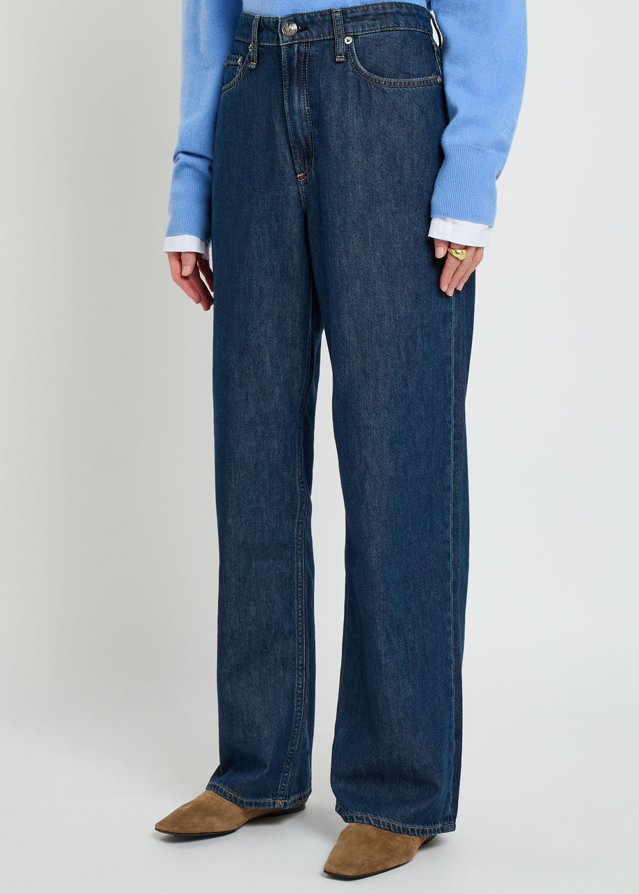 Rag & Bone Featherweight Logan Wide Leg Jeans In Blue