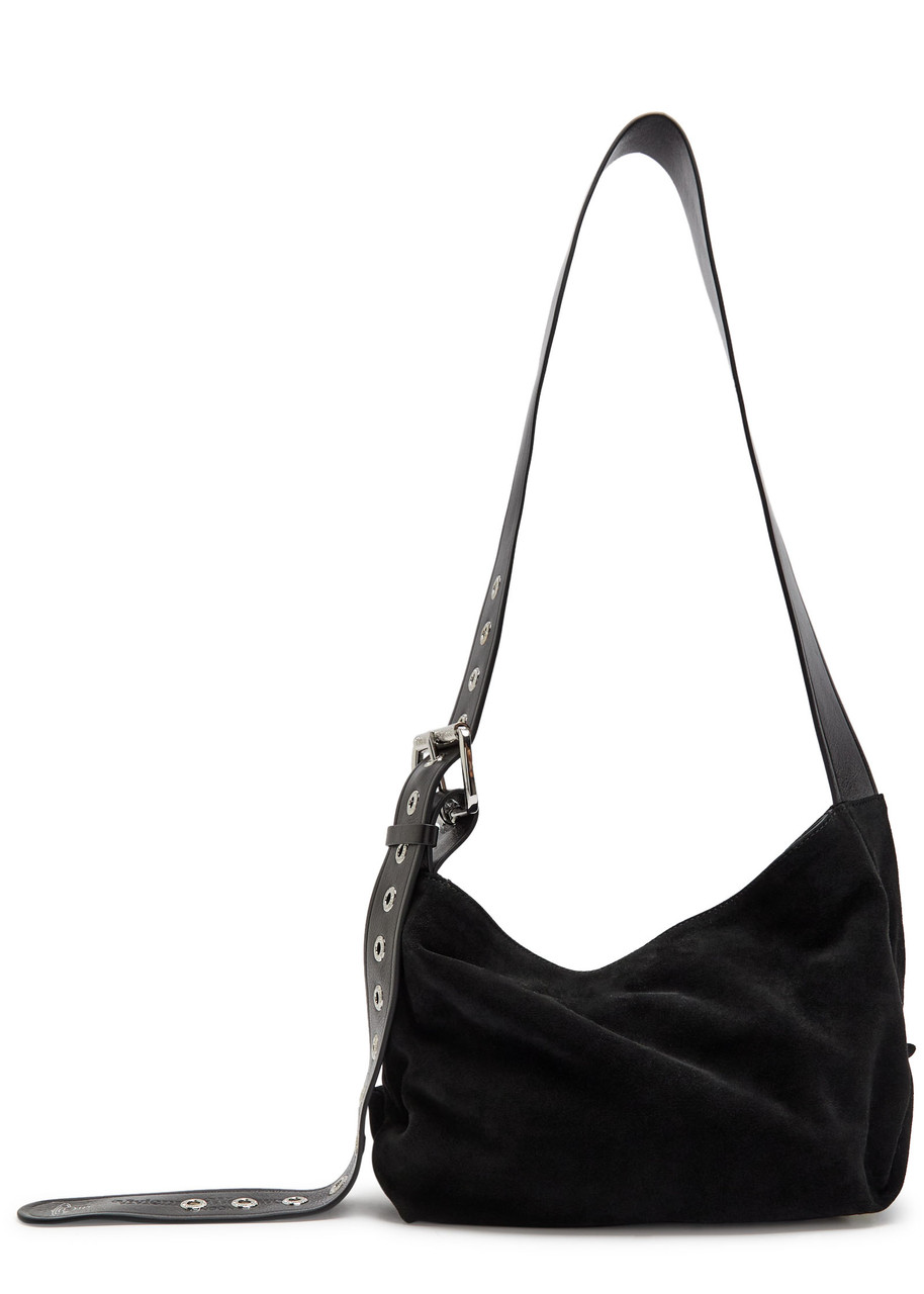 Vivienne Westwood Maxime Small Suede Cross-body Bag In Black