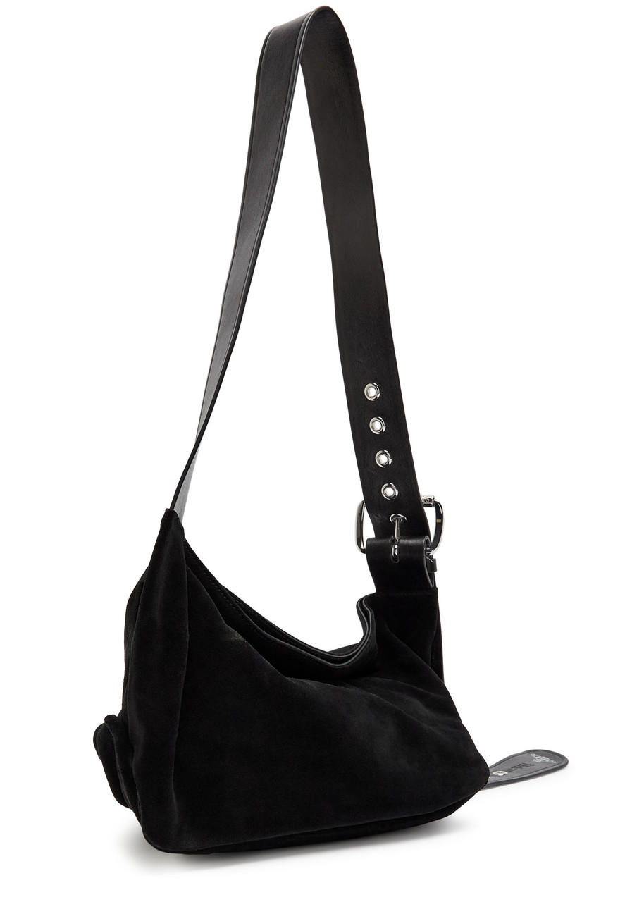 Vivienne Westwood Maxime Small Suede Cross-body Bag In Black