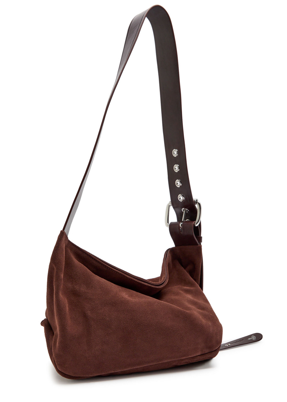 Vivienne Westwood Maxime Small Suede Cross-body Bag In Brown