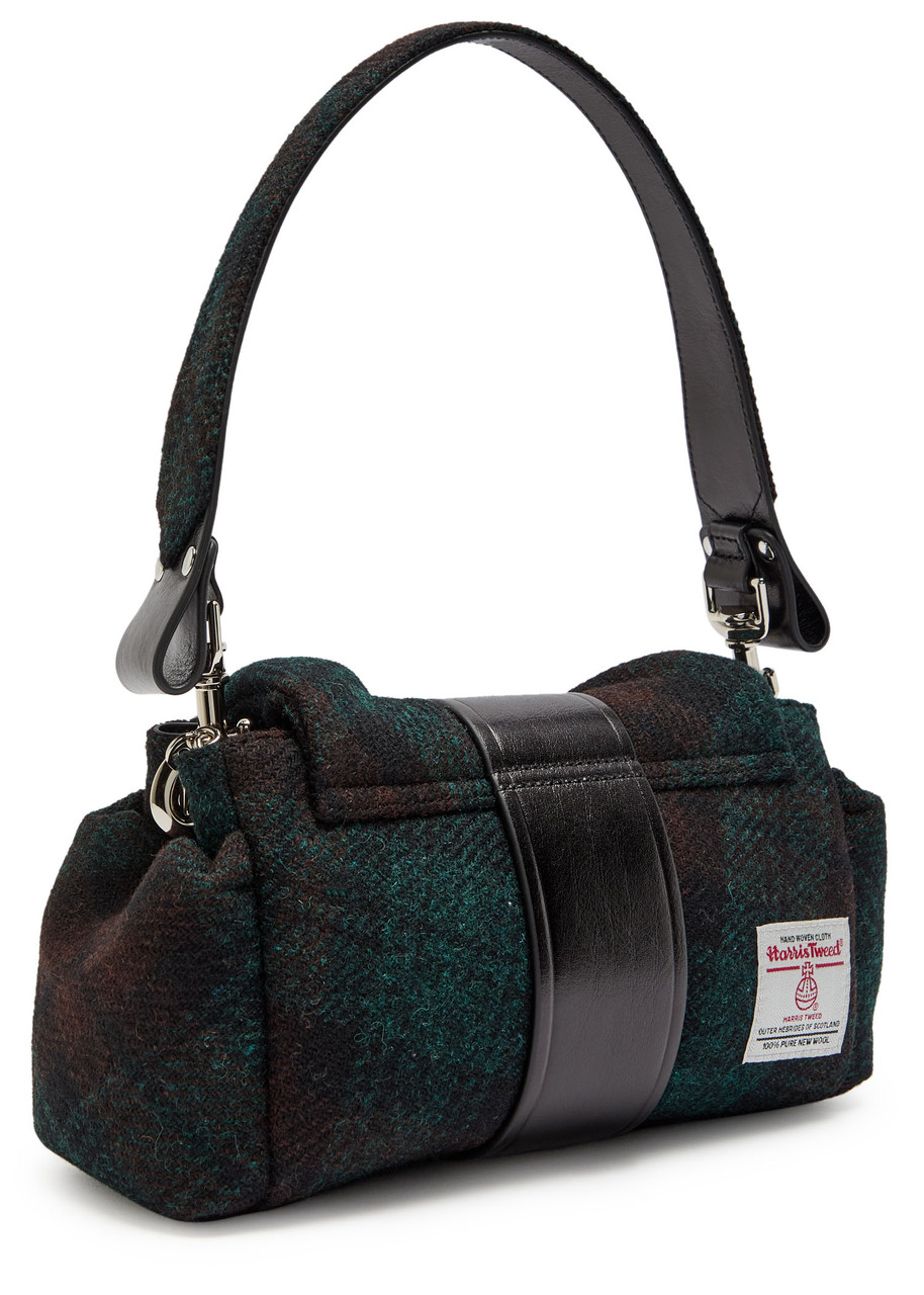 Vivienne Westwood Hazel Treasure Tweed Shoulder Bag In Green