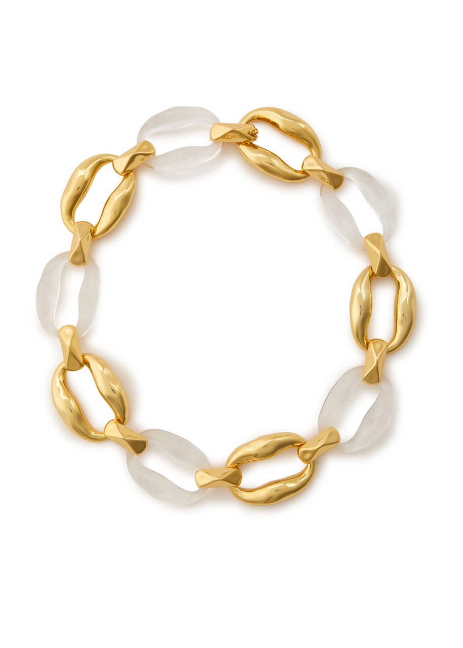 Alexis Bittar Liquid Lucite Link 14kt Gold-plated Necklace In Gold