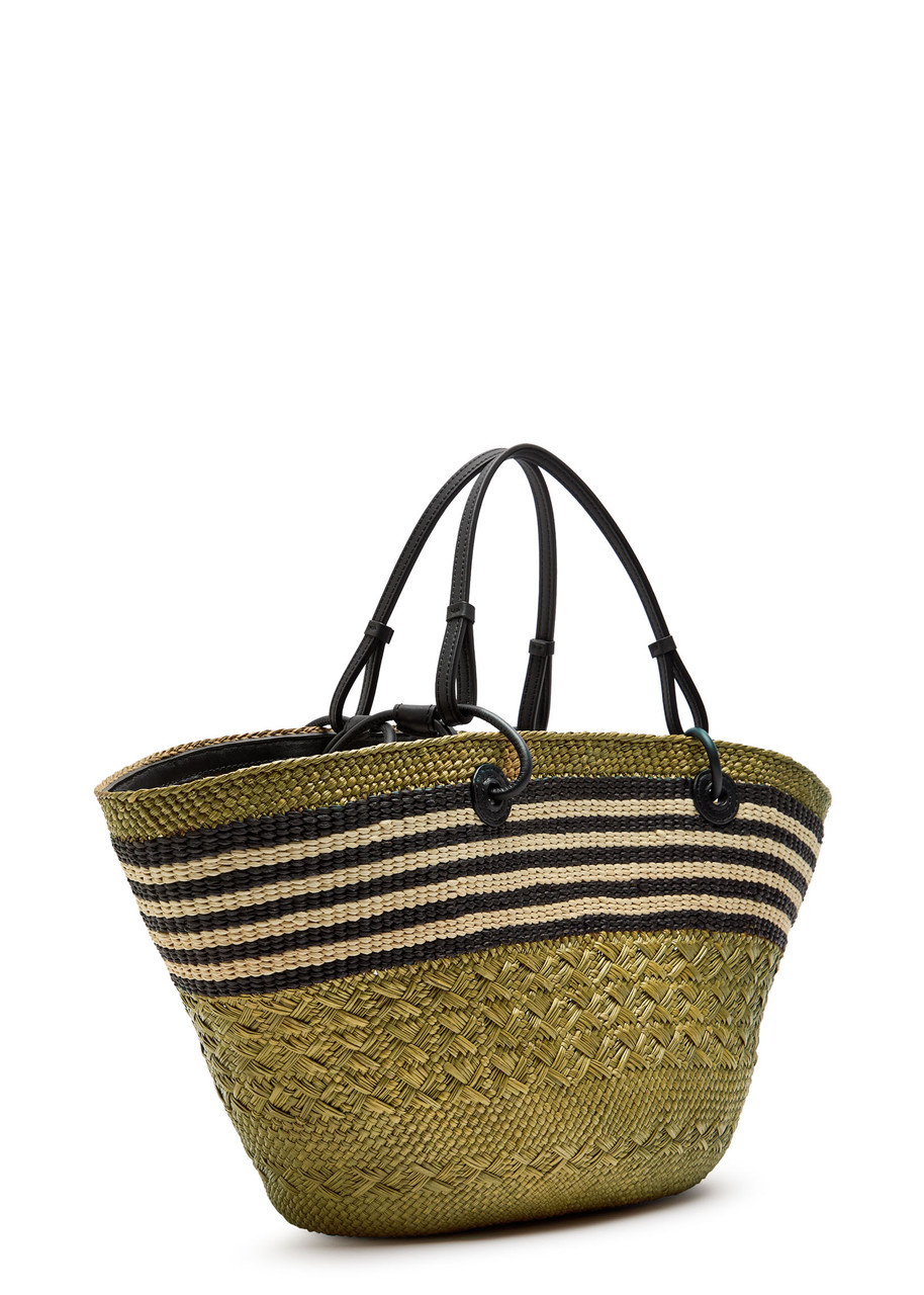 Loewe X Paula's Ibiza Anagram Medium Raffia Basket Bag In Brown