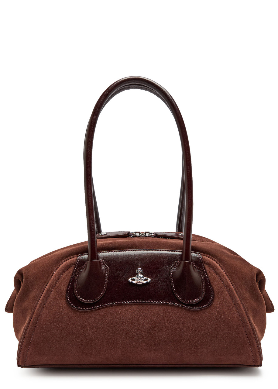 Vivienne Westwood Shirley Small Suede Shoulder Bag In Brown