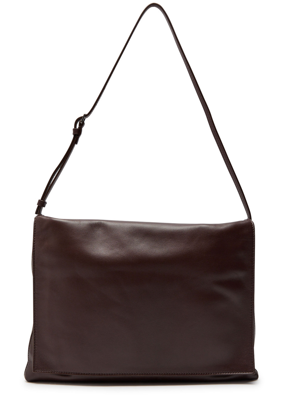 The Row Womens Brown Melange Ans Nan Leather Messenger Bag In Brown