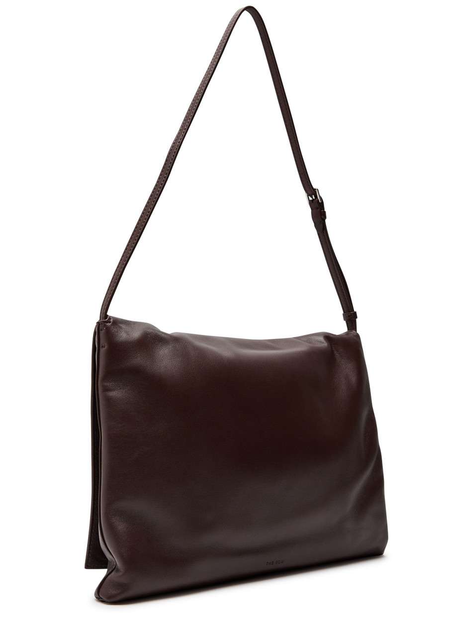The Row Womens Brown Melange Ans Nan Leather Messenger Bag In Brown