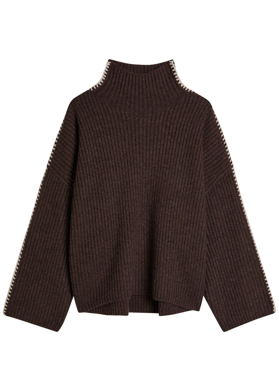 Rag & Bone Wool Ingrid Rollneck Sweater In Brown
