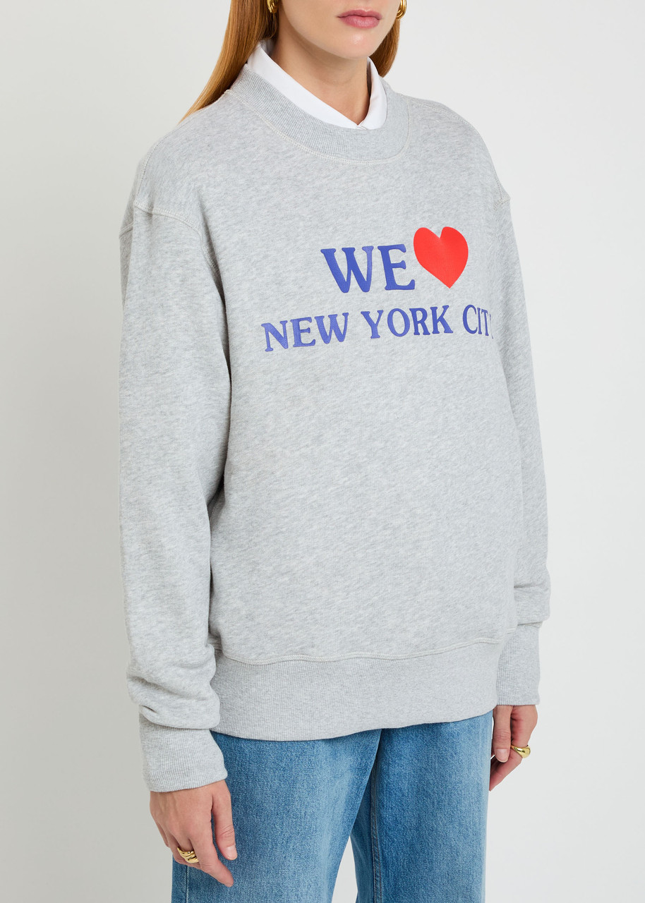 Rag & Bone We Heart Nyc Printed Cotton-blend Sweatshirt In Blue