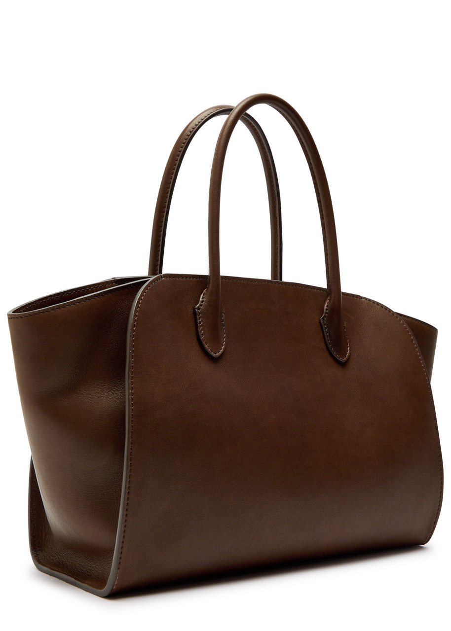 The Row Marlo 12 Leather Shoulder Bag In Brown