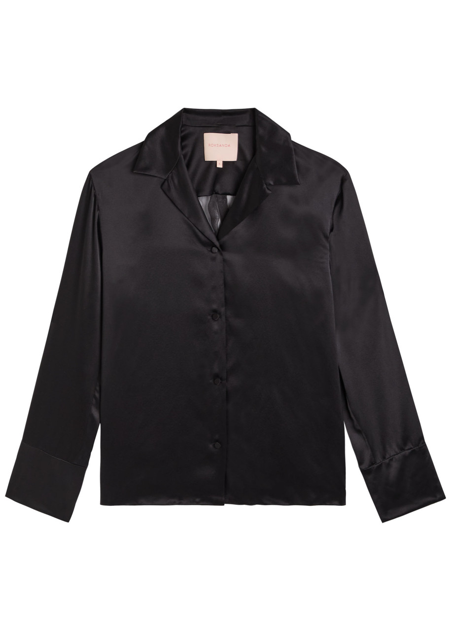 Roksanda Delan Silk-satin Shirt - Black - 10 (UK10 / S)