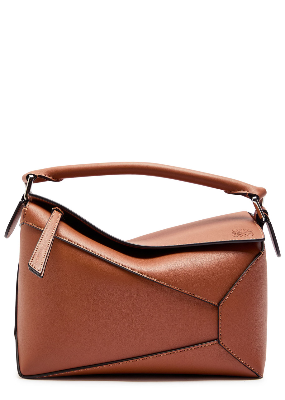 Loewe Small Puzzle Edge Bag In Classic Calfskin Leather In Brown