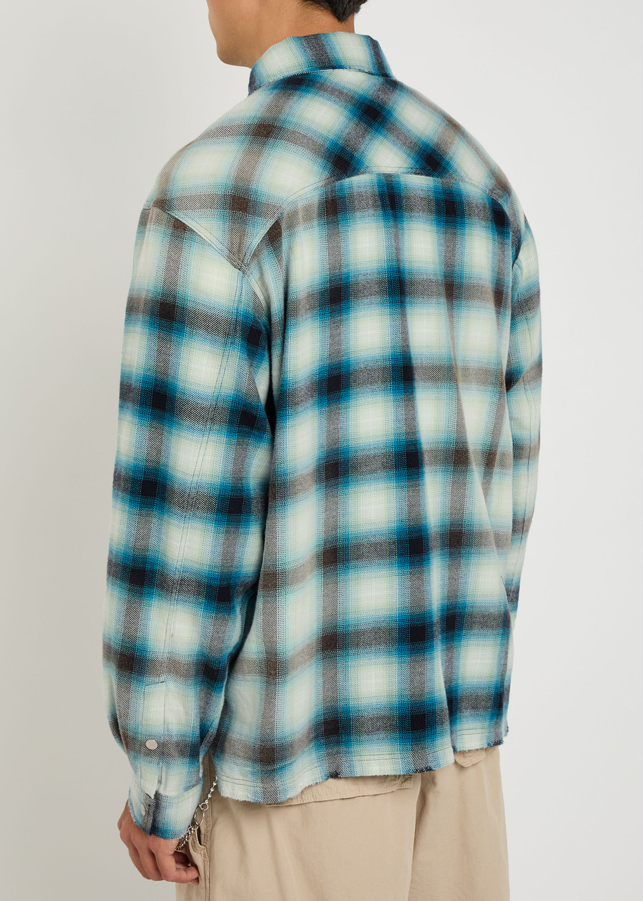  Represent Sun Bleached Flannel Shirt - Blue - Xl 