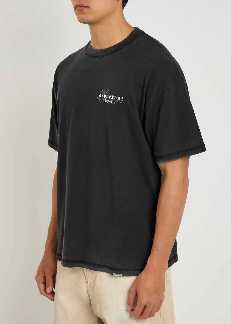Represent Black Cotton Oversize England Legacy T-shirt In Gray