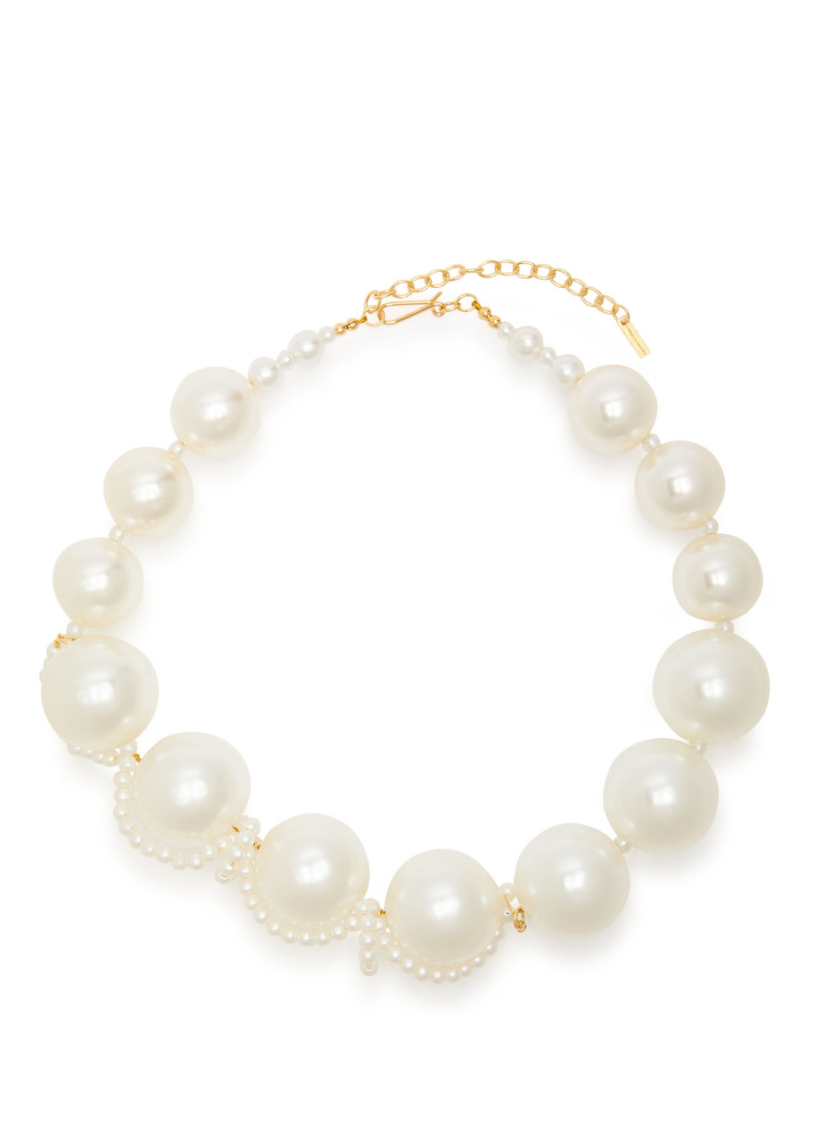 Completedworks Faux Pearl-embellished 18kt Gold-plated Necklace In Gold