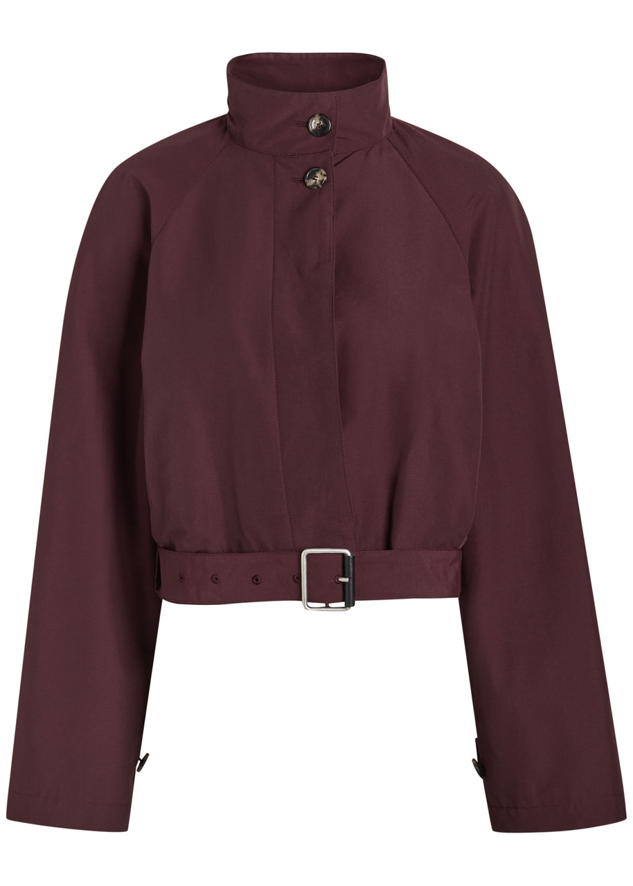 Loewe Belted Cotton-blend Poplin Trench Jacket - Burgundy - 42 (UK14 / L)