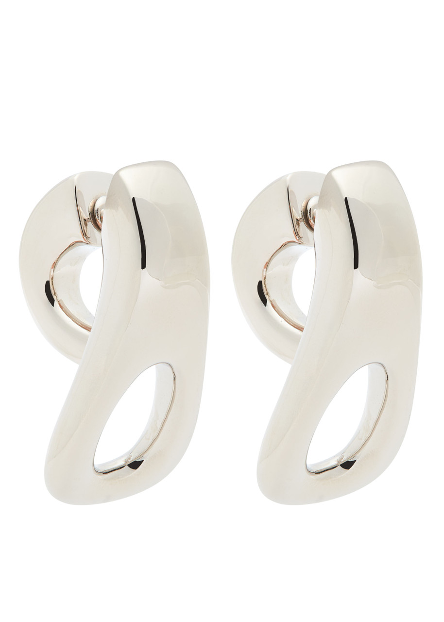 Rabanne Front-back Drop Earrings In Gray