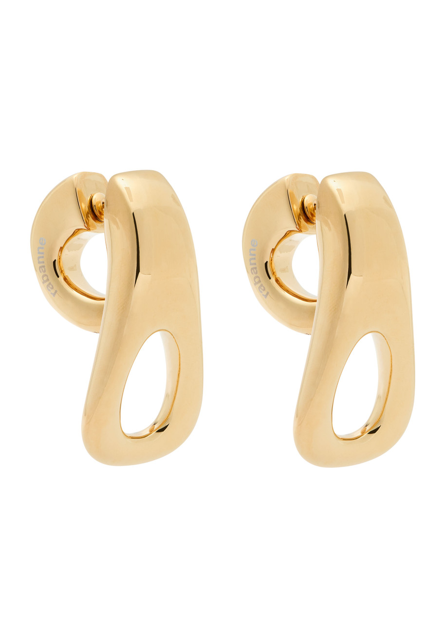 Rabanne Front-back Drop Earrings In Gold