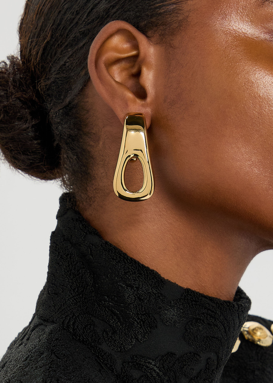 Rabanne Front-back Drop Earrings In Gold