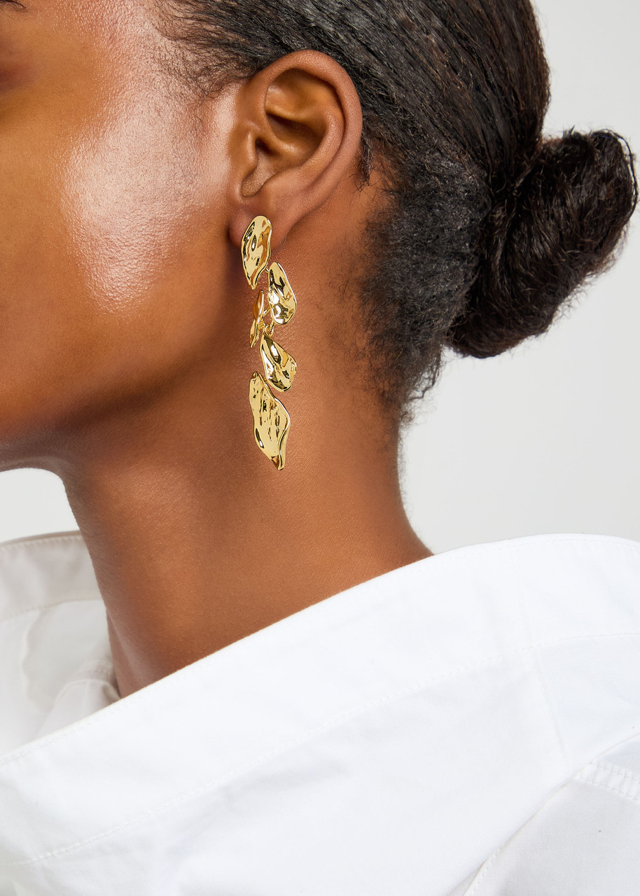 Alexis Bittar Mosaic 14kt Gold-plated Drop Earrings In Gold