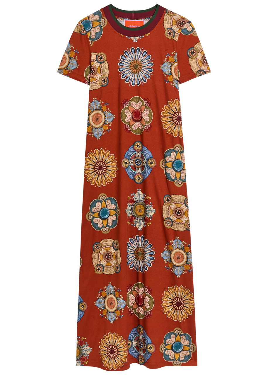 La Doublej La Double J Sporty Printed Cotton Midi Dress In Multi