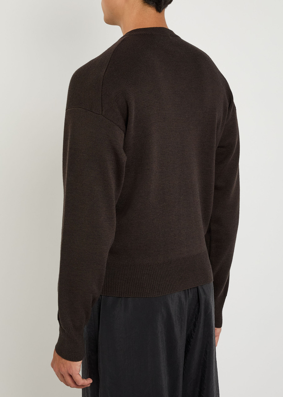  Lemaire V Neck Sweater - Brown - S 