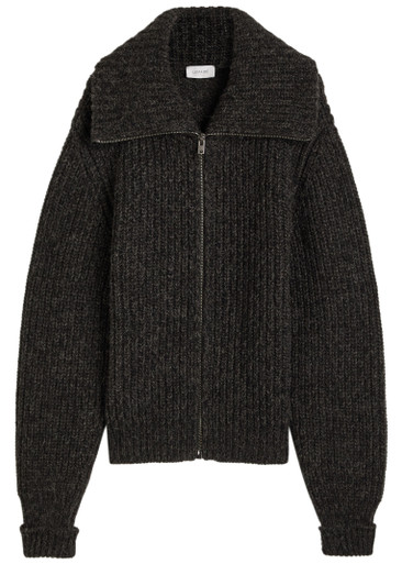 LEMAIRE Zipped ribbed brushed alpaca-blend cardigan | Harvey Nichols