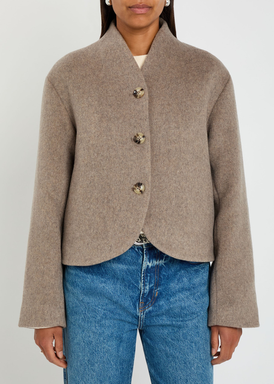  Reformation Owen Wool-blend Jacket - Light Grey - S (uk8-10 / S) 