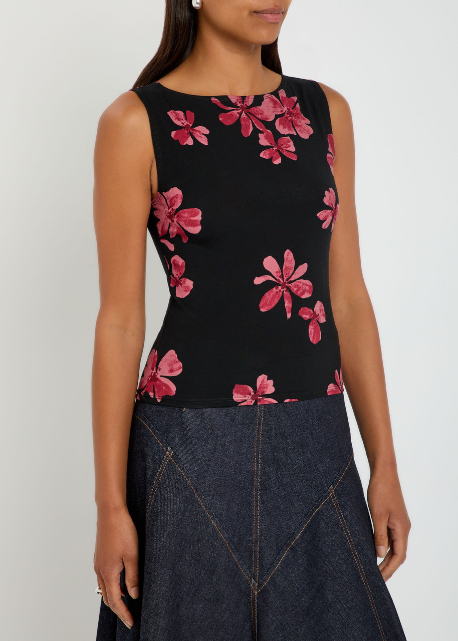 Reformation Dusk Floral-print Jersey Tank In Multi