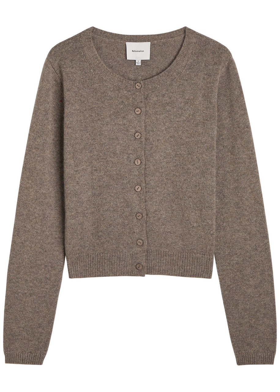 Reformation Clara Cashmere Cardigan In Brown